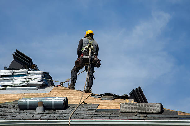 Professional Gutter Installation technician working in Chester, NJ